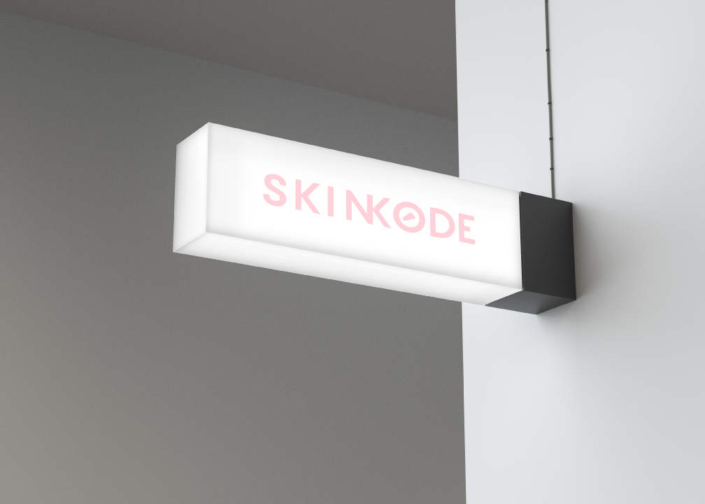 skinkode lightbox logo signage mockup